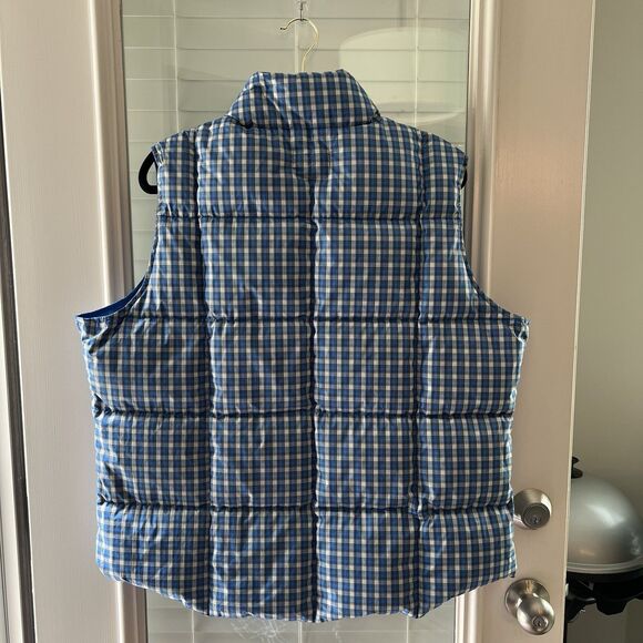 Lands’ End Women’s Puffer Vest  XL  Down Feathers Plaid - Picture 2 of 4